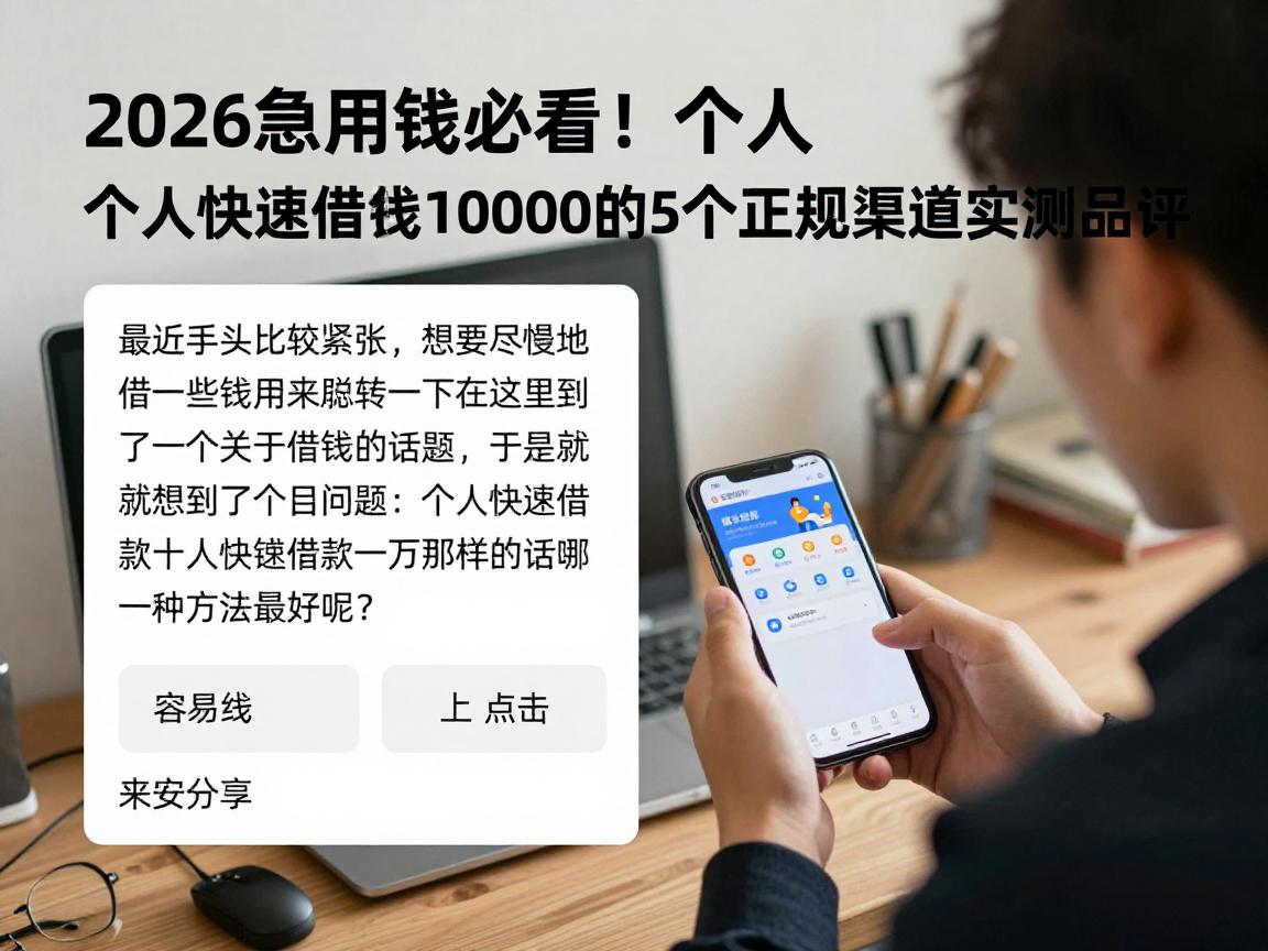 2026急用钱必看！个人快速借钱10000的5个正规渠道实测品评