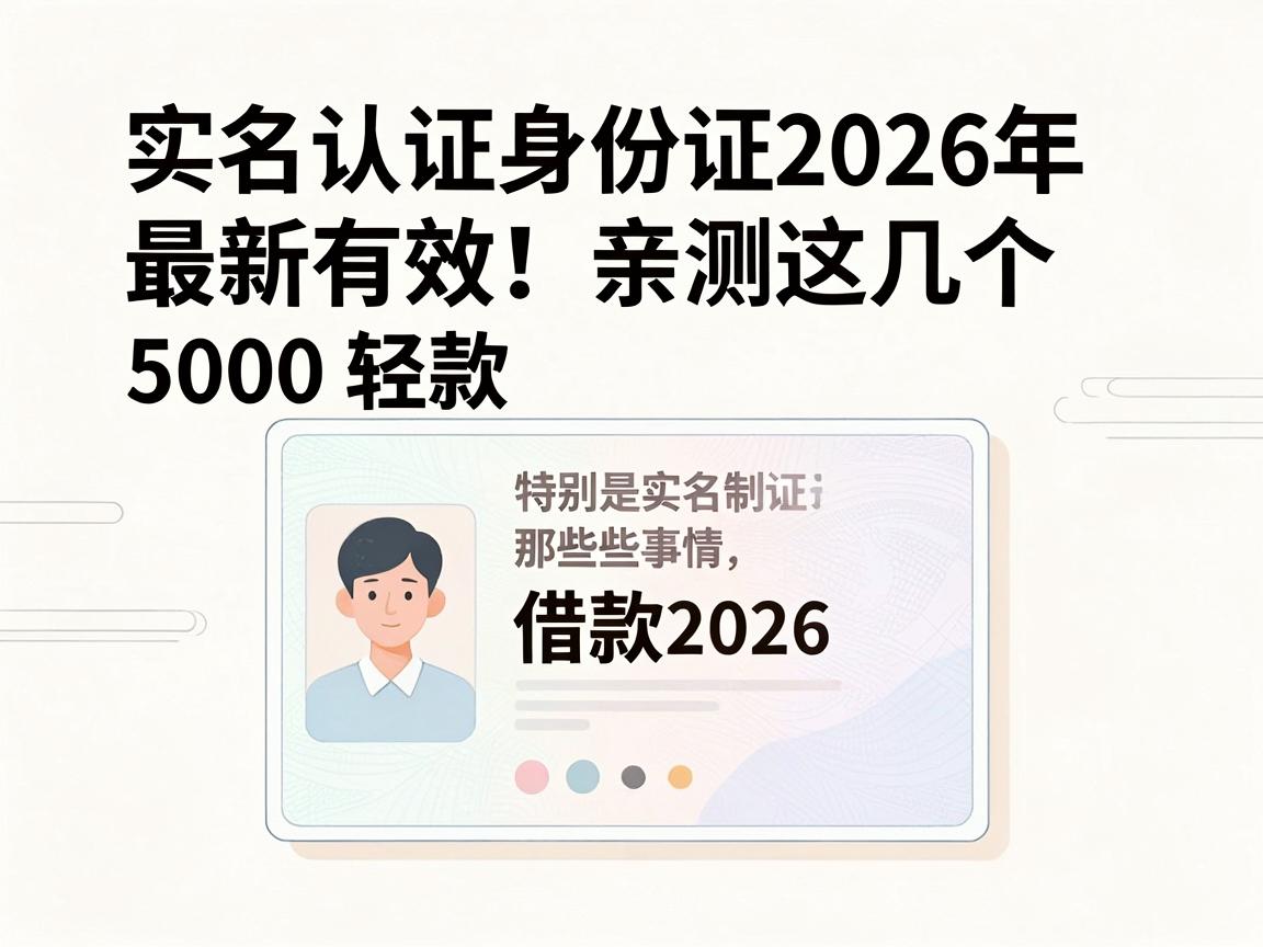 实名认证身份证2026年最新有效！亲测这几个平台借款5000轻松过审