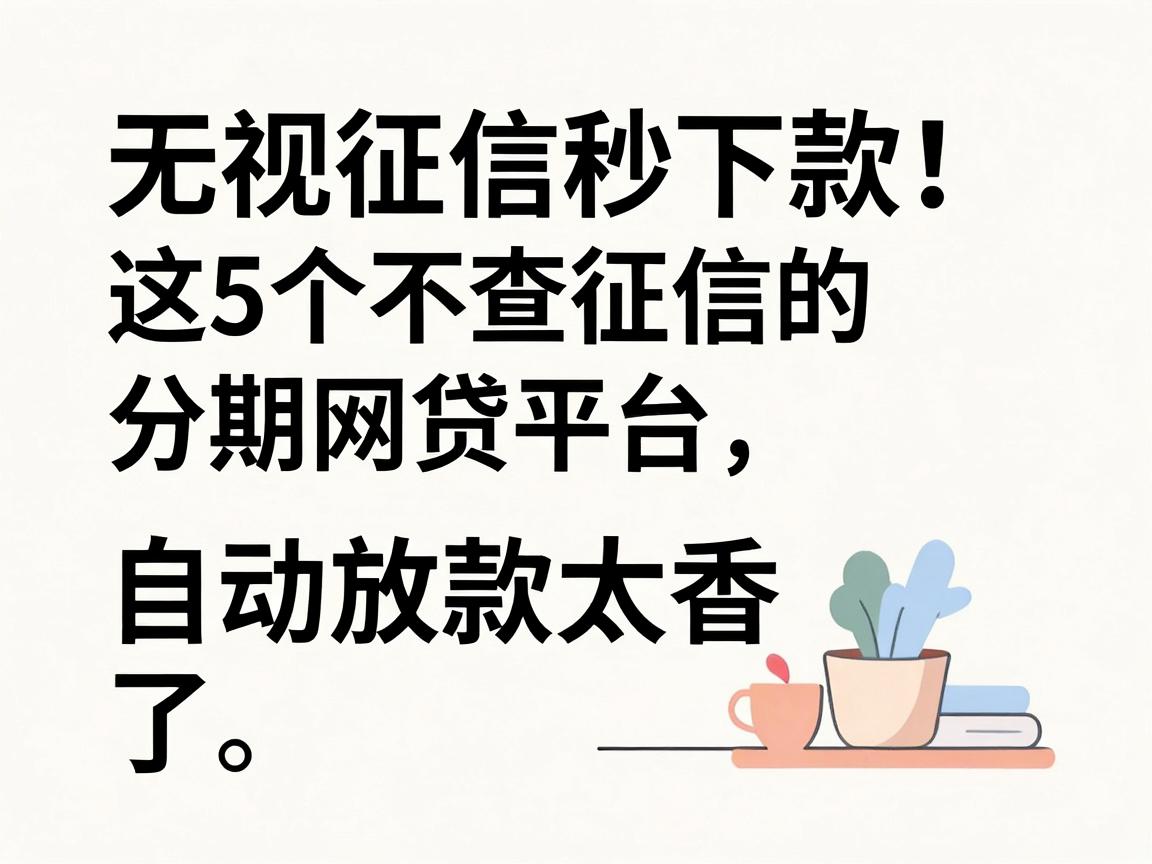 无视征信秒下款！这5个不查征信的分期网贷平台，自动放款太香了