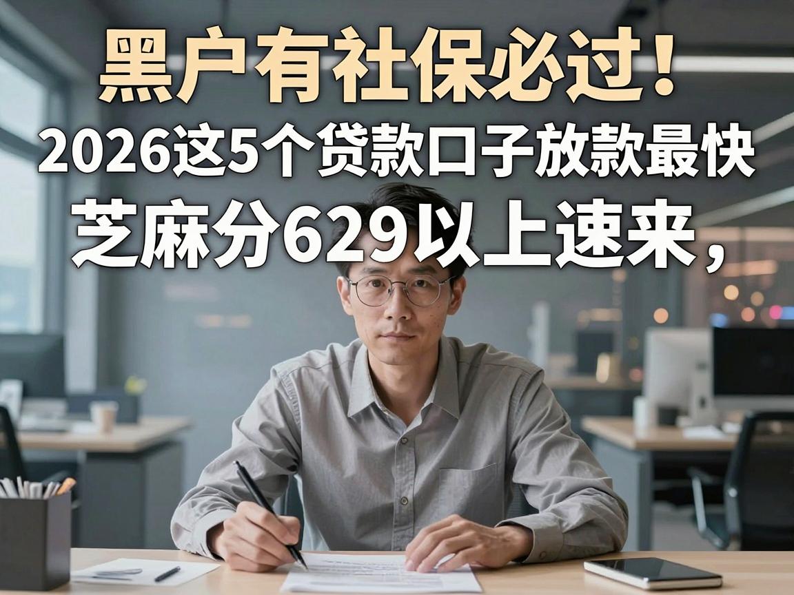黑户有社保必过！2026这5个贷款口子放款最快，芝麻分629以上速来