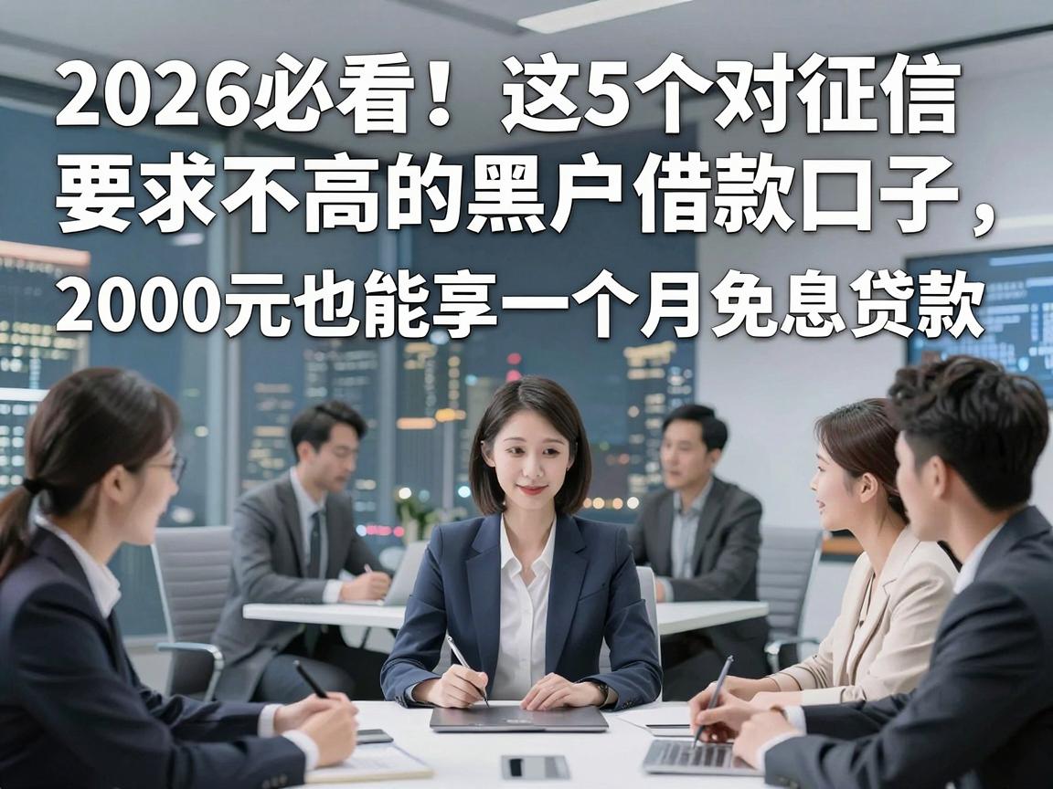 2026必看！这5个对征信要求不高的黑户借款口子，2000元也能享一个月免息贷款