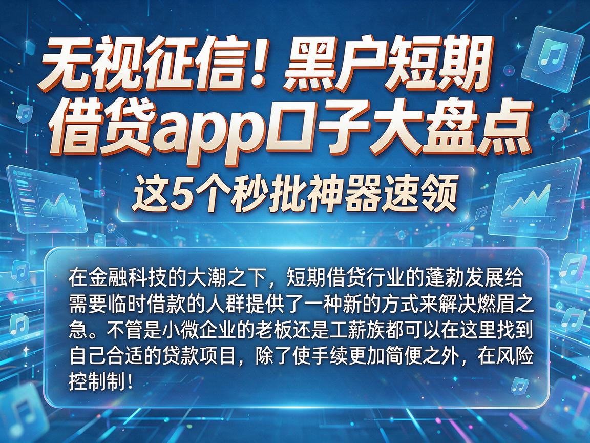 无视征信！黑户短期借贷app口子大盘点，这5个秒批神器速领
