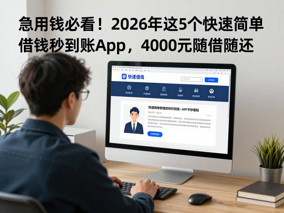 急用钱必看！2026年这5个快速简单借钱秒到账App，4000元随借随还