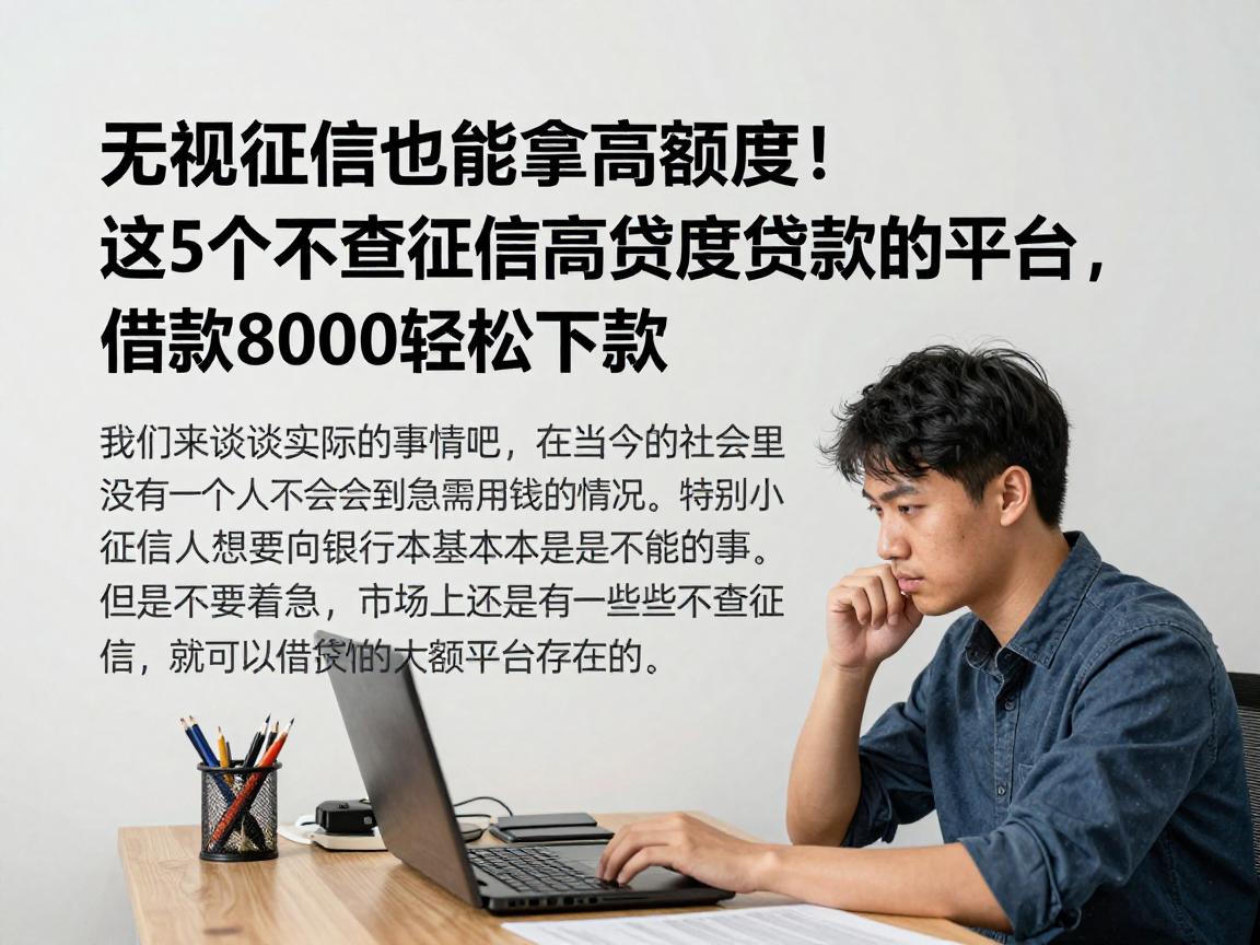 无视征信也能拿高额度！这5个不查征信高额度贷款的平台，借款8000轻松下款