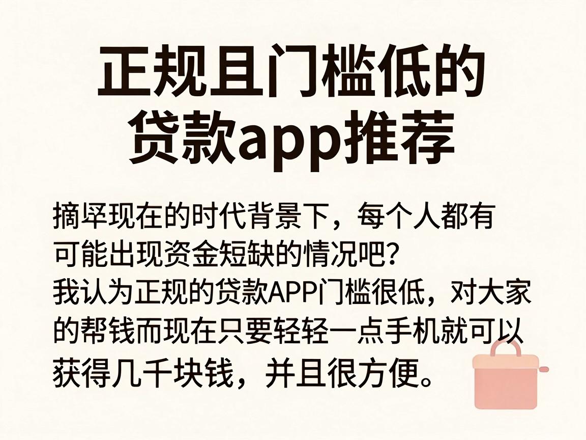 正规且门槛低的贷款app推荐，这几家审核快秒过，对资质要求不高