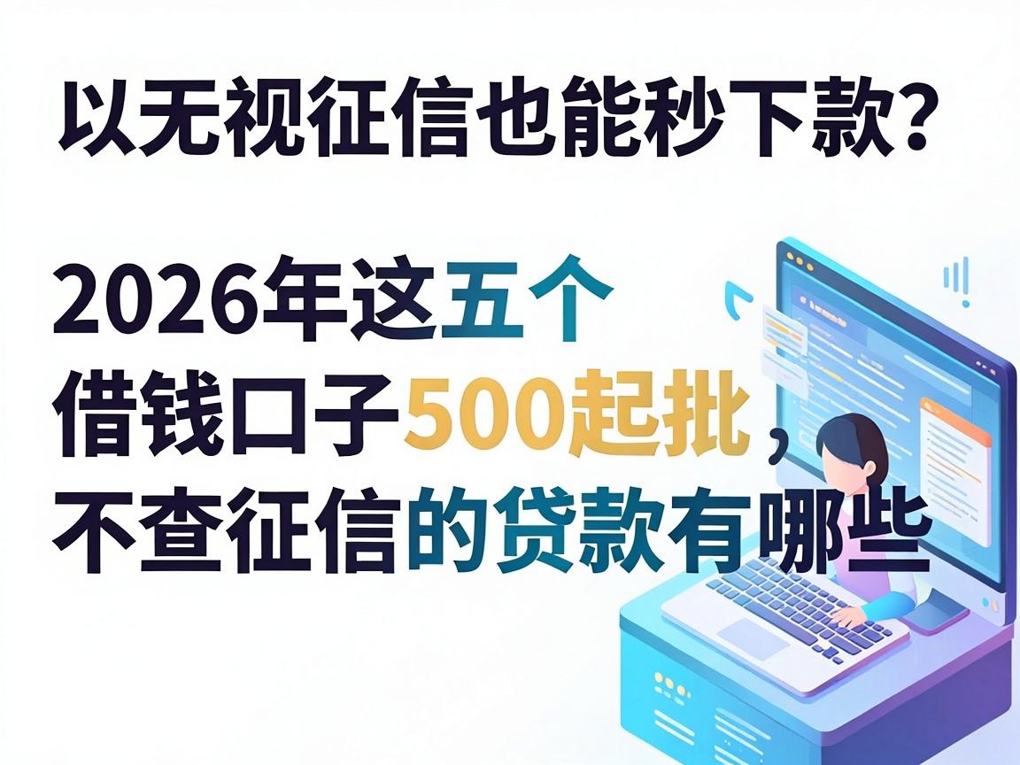 无视征信也能秒下款？2026年这五个借钱口子500起批，不查征信的贷款有哪些平台一文揭晓