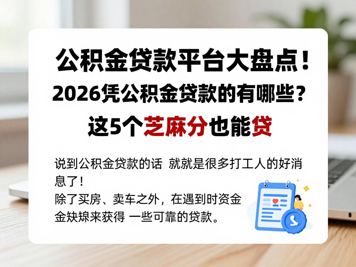公积金贷款平台大盘点！2026凭公积金贷款的有哪些？这5个芝麻分也能贷