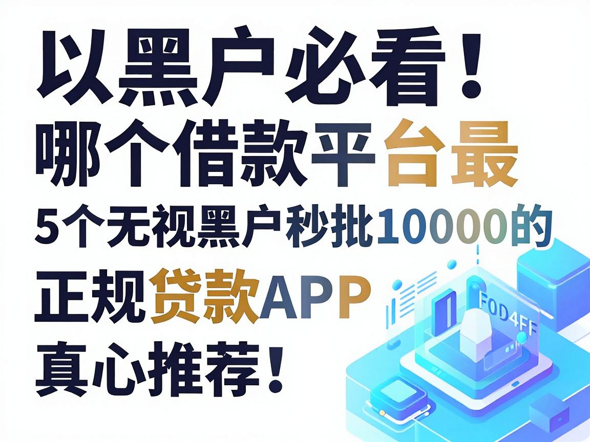 黑户必看！哪个借款平台最正规放款最快？这5个无视黑户秒批10000的正规贷款APP真心推荐