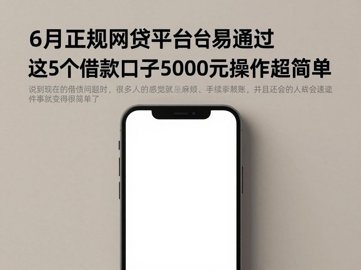 6月正规网贷平台易通过，这5个借款口子5000元自动放款操作超简单