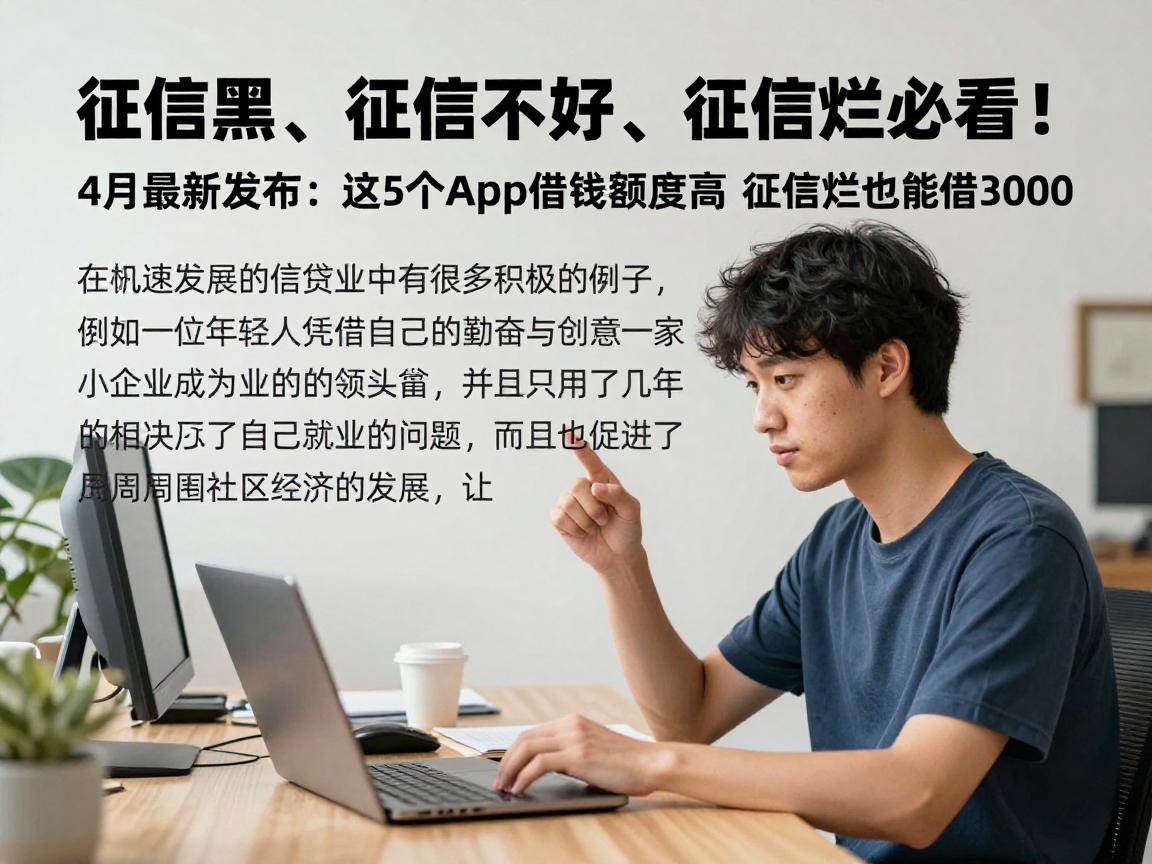 征信黑、征信不好、征信烂必看！4月最新发布：这5个App借钱额度高，征信烂也能借3000