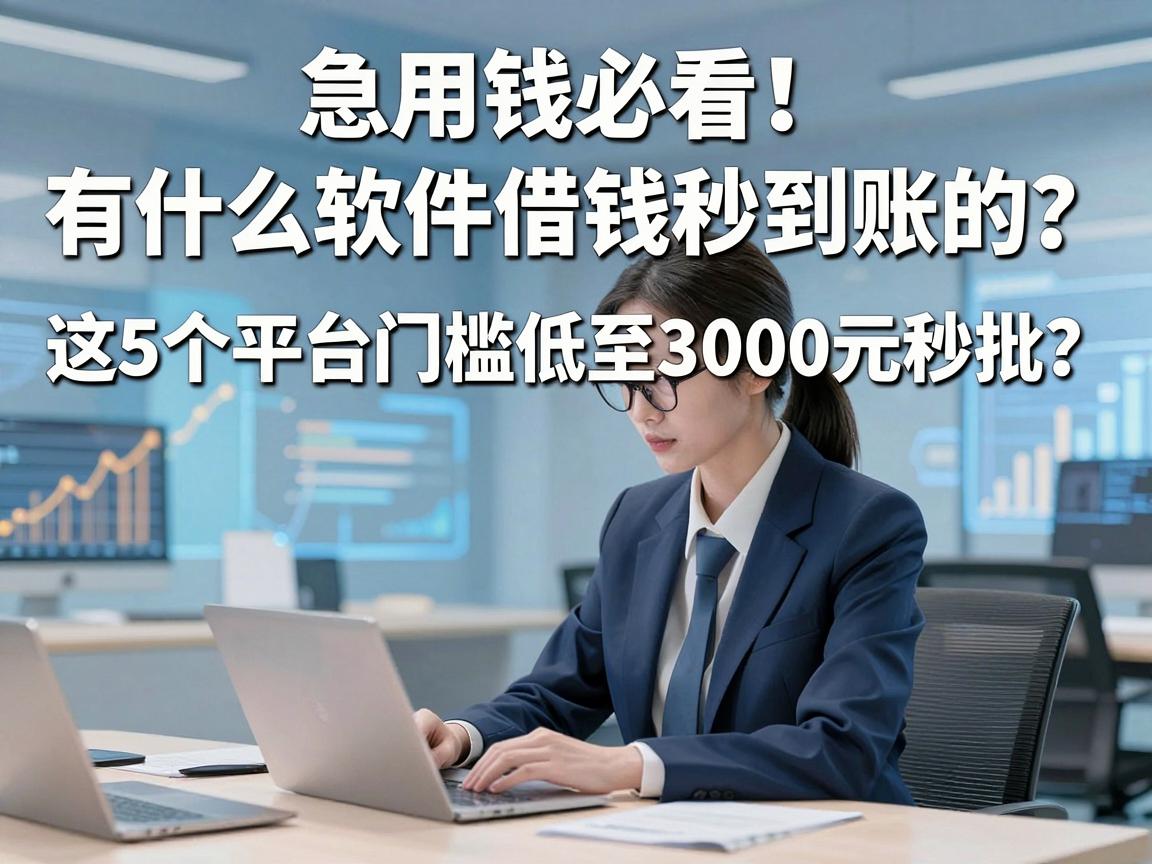 急用钱必看！有什么软件借钱秒到账的？这5个平台门槛低至3000元秒批