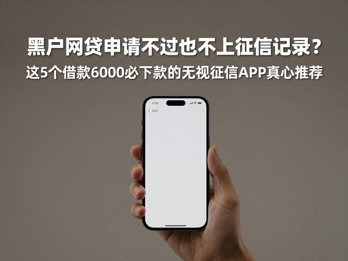 黑户网贷申请不过也不上征信记录？这5个借款6000必下款的无视征信APP真心推荐