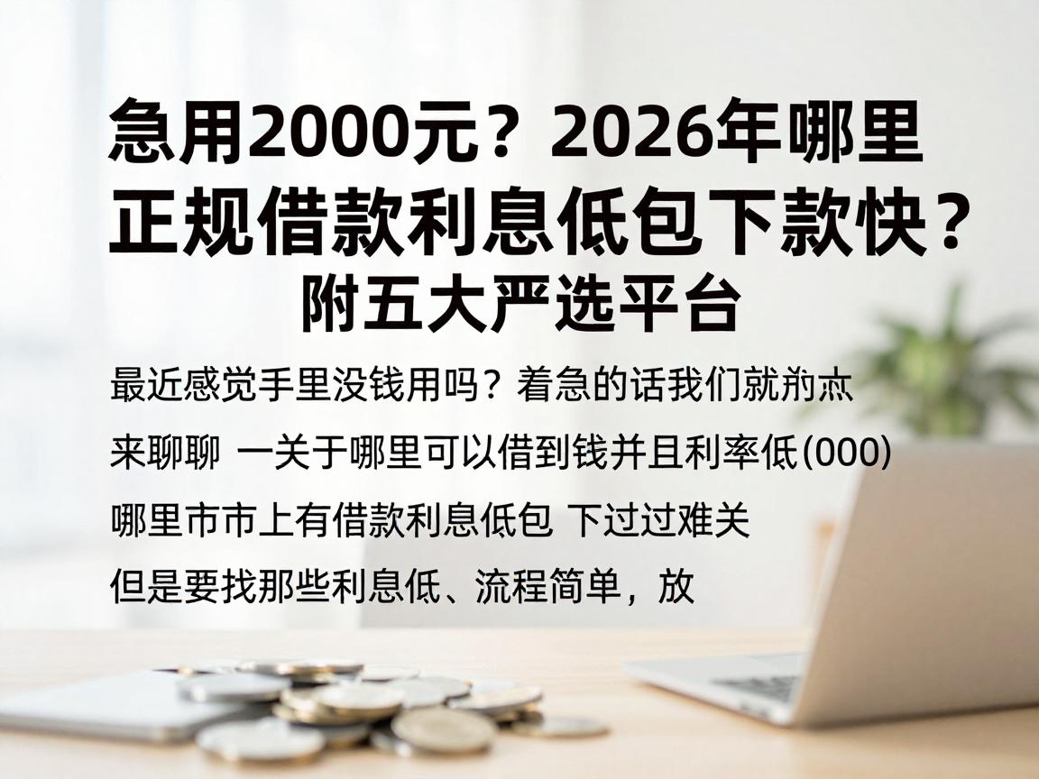 急用2000元？2026年哪里正规借款利息低包下款快？附五大严选平台