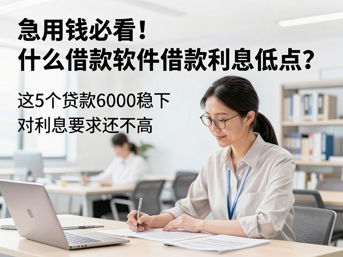 急用钱必看！什么借款软件借款利息低点？这5个贷款6000稳下、对利息要求还不高