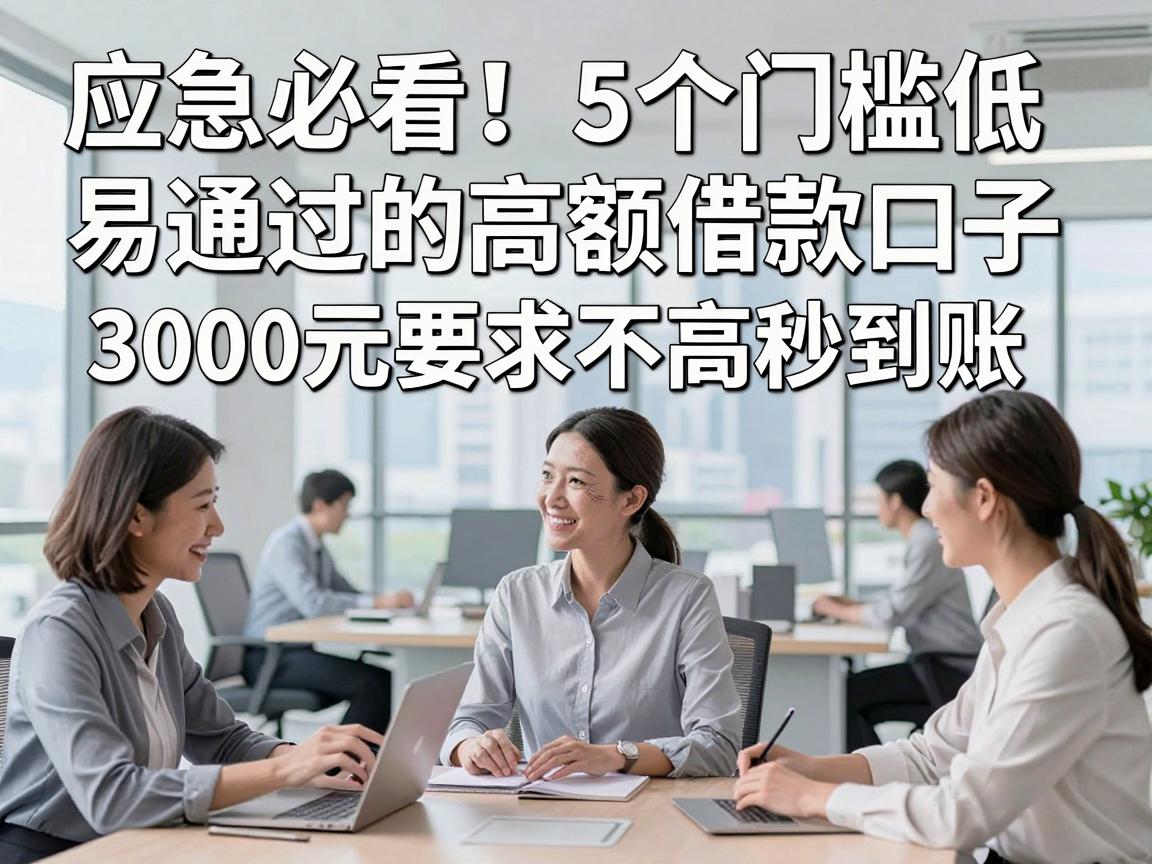 应急必看！5个门槛低易通过的高额借款口子，3000元要求不高秒到账