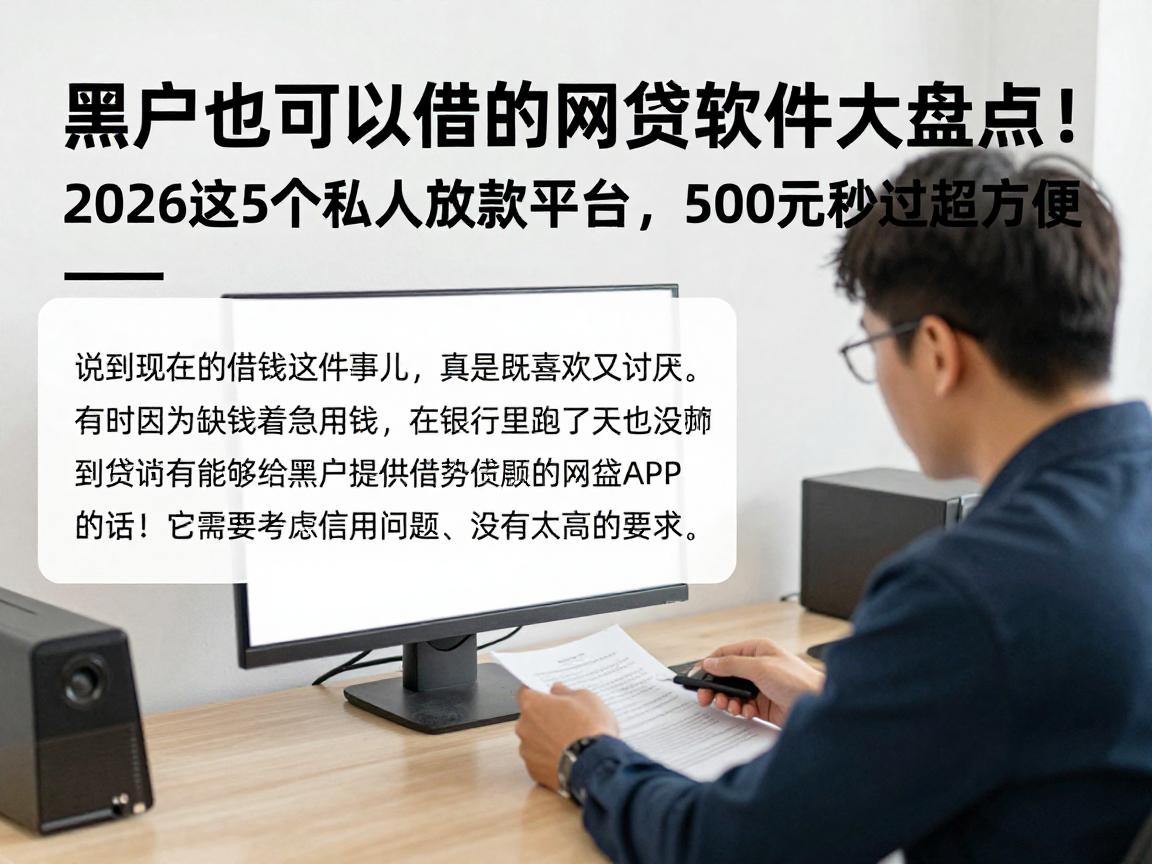 黑户也可以借的网贷软件大盘点！2026这5个私人放款平台，500元秒过超方便