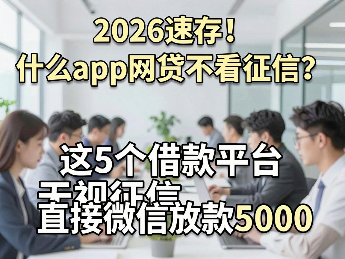 2026速存！什么app网贷不看征信？这5个借款平台无视征信直接微信放款5000