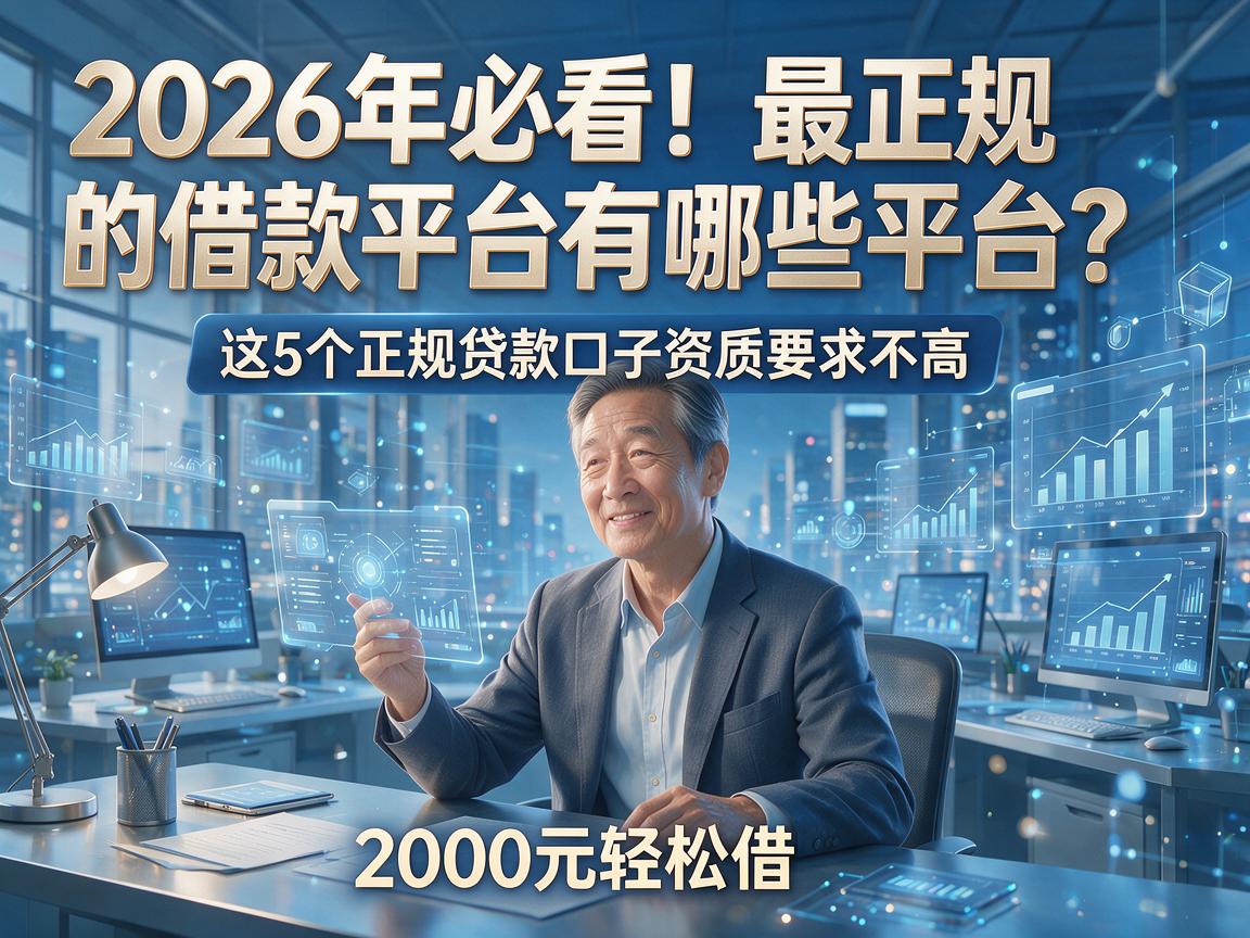 2026年必看！最正规的借款平台有哪些平台？这5个正规贷款口子资质要求不高，2000元轻松借！