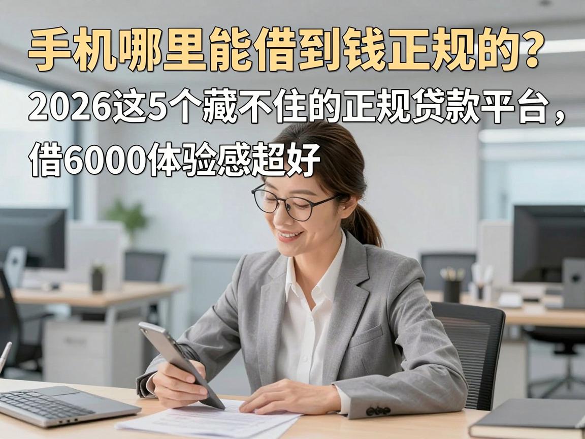 手机哪里能借到钱正规的？2026这5个藏不住的正规贷款平台，借6000体验感超好！