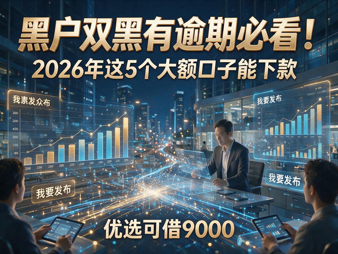 黑户双黑有逾期必看！2026年这5个大额口子能下款，优选可借9000