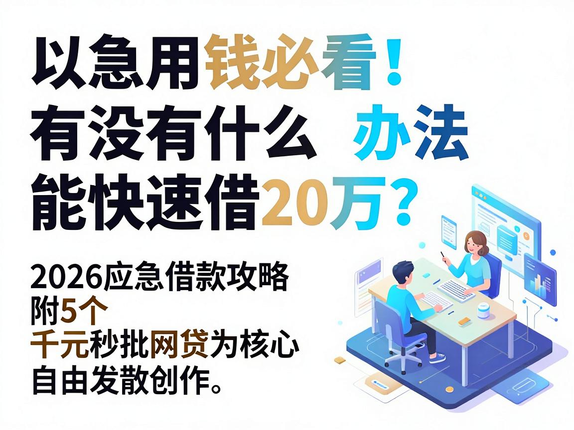 急用钱必看！有没有什么办法能快速借20万？2026应急借款攻略附5个千元秒批网贷