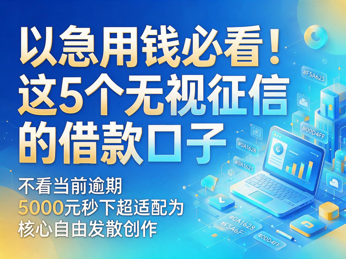 急用钱必看！这5个无视征信的借款口子，不看当前逾期，5000元秒下超适配