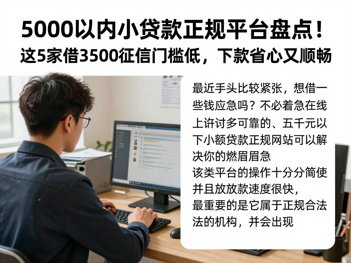 5000以内小额贷款正规平台盘点！这5家借3500征信门槛低，下款省心又顺畅