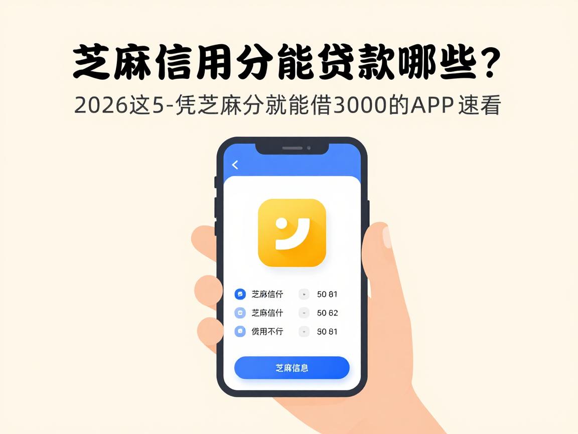 芝麻信用分能贷款哪些？2026这5个凭芝麻分就能借3000的APP速看