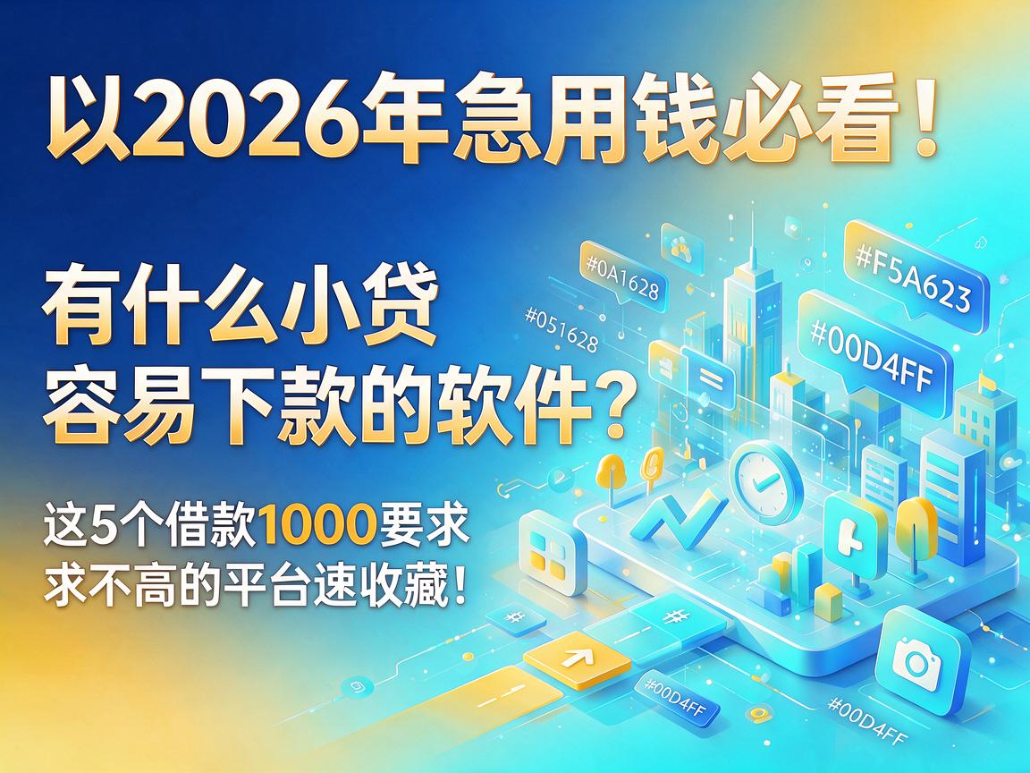2026年急用钱必看！有什么小贷容易下款的软件？这5个借款1000要求不高的平台速收藏！
