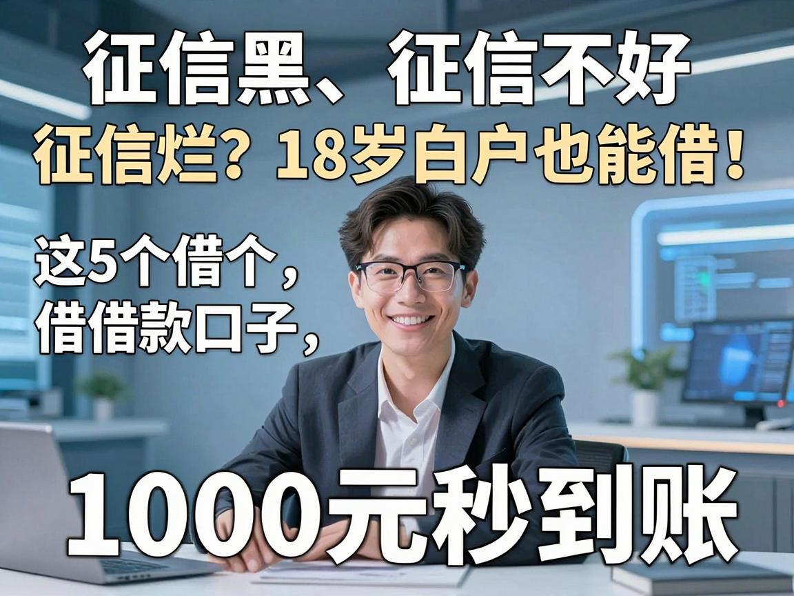 征信黑、征信不好、征信烂？18岁白户也能借！这5个借款口子，1000元秒到账！