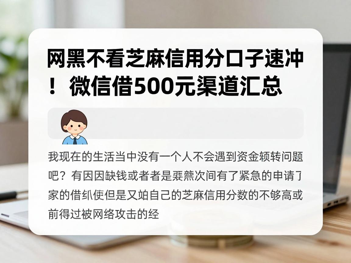 网黑不看芝麻信用分口子速冲！微信借500元渠道汇总