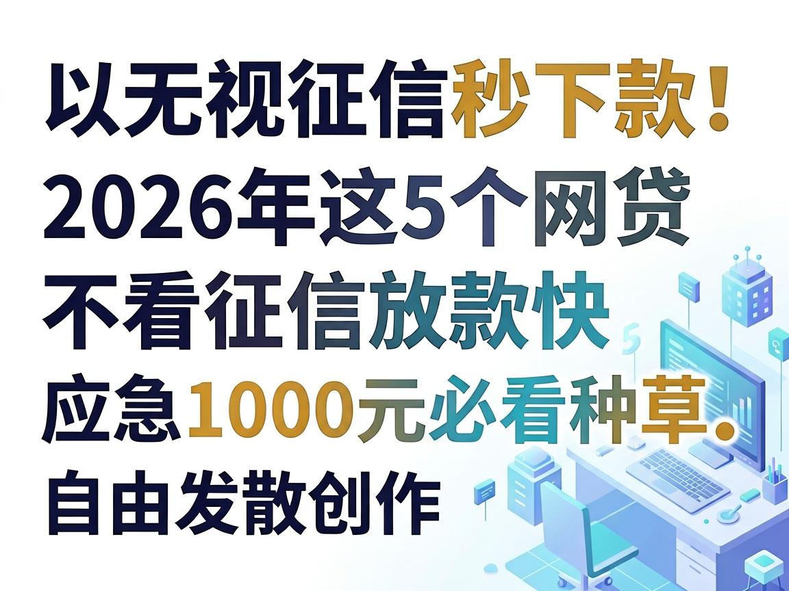无视征信秒下款！2026年这5个网贷不看征信放款快，应急1000元必看种草