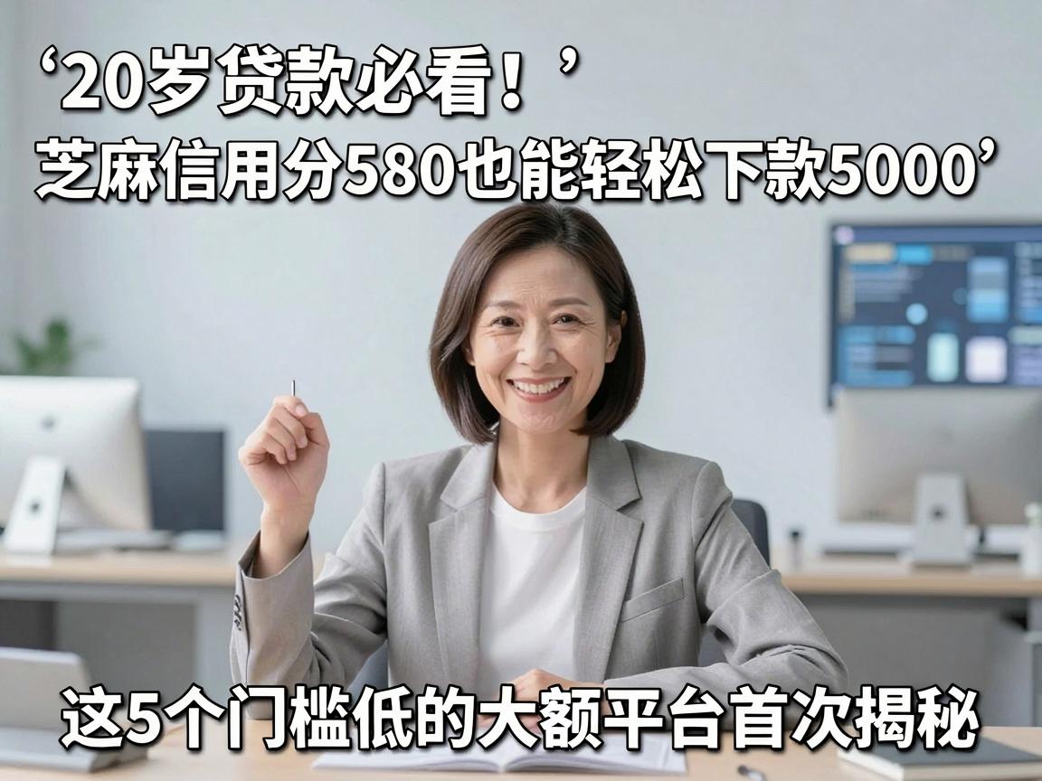 20岁贷款必看！芝麻信用分580也能轻松下款5000，这5个门槛低的大额平台首次揭秘