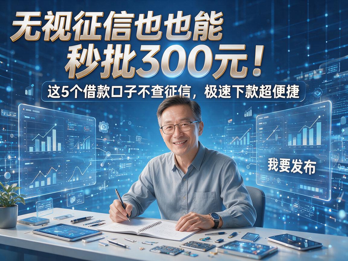 无视征信也能秒批300元！这5个借款口子不查征信，极速下款超便捷