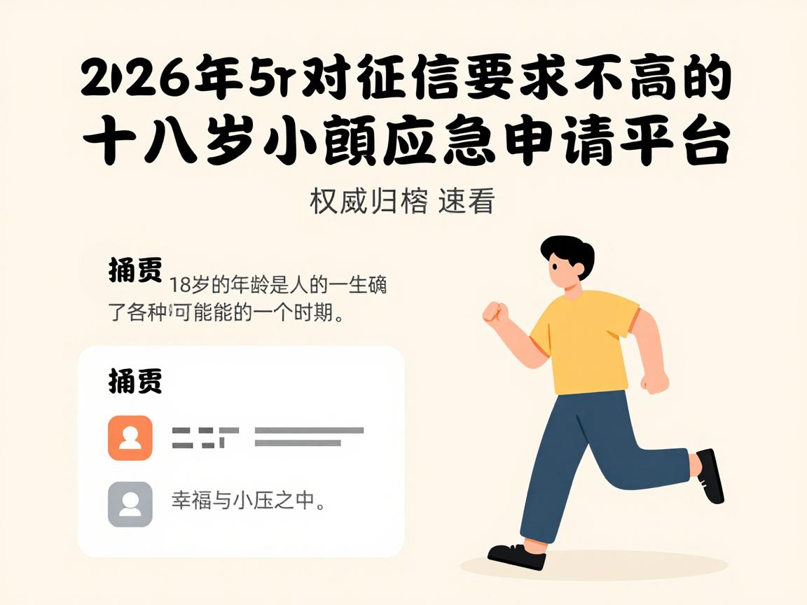 2026年群里疯传！盘点5个对征信要求不高的十八岁小额应急申请平台，权威归档速看
