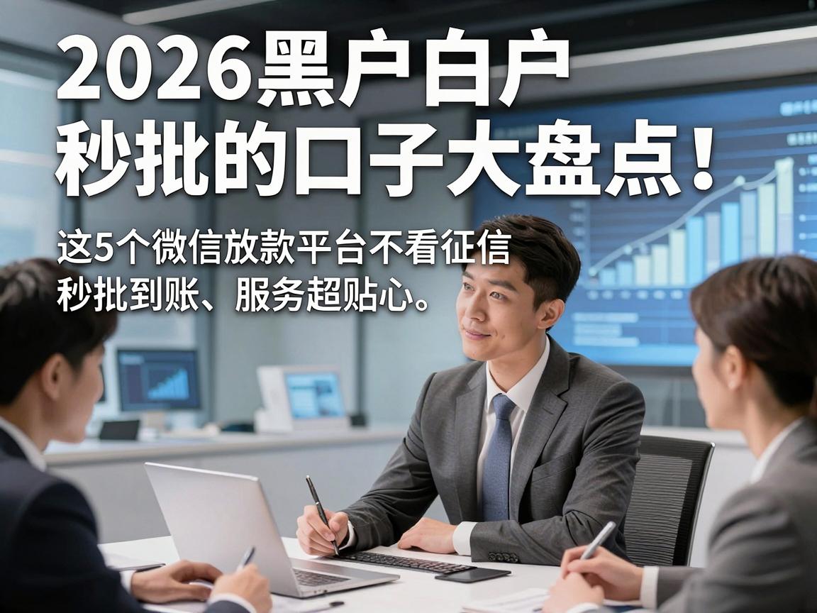 2026黑户白户秒批的口子大盘点！这5个微信放款平台不看征信、秒批到账，服务超贴心！