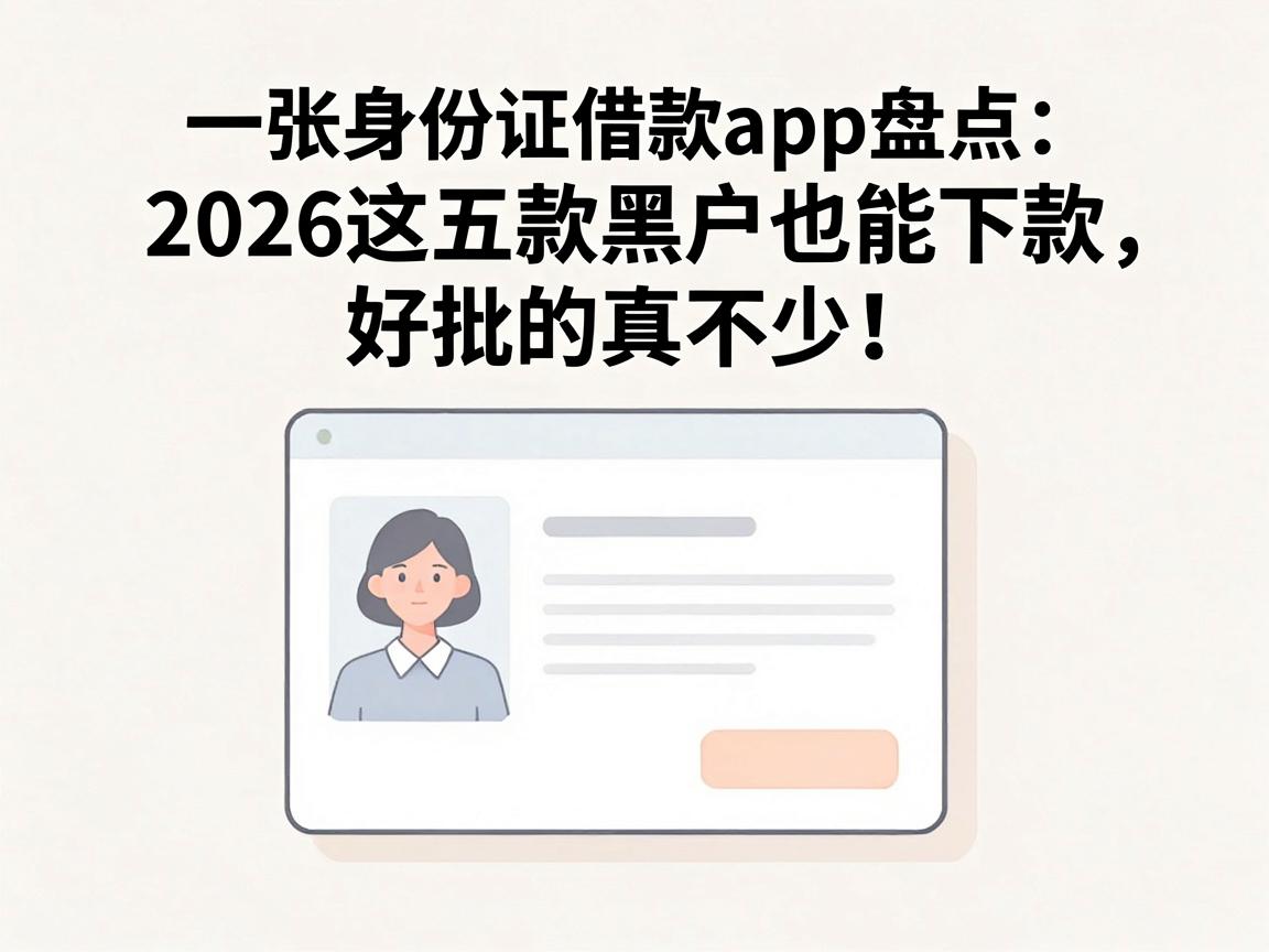一张身份证借款app盘点：2026这五款黑户也能下款，好批的真不少！