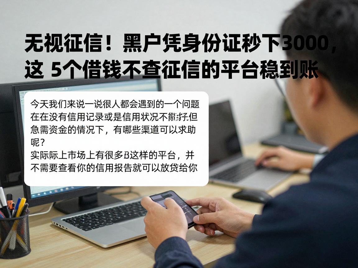 无视征信！黑户凭身份证秒下3000，这5个借钱不查征信的平台稳到账