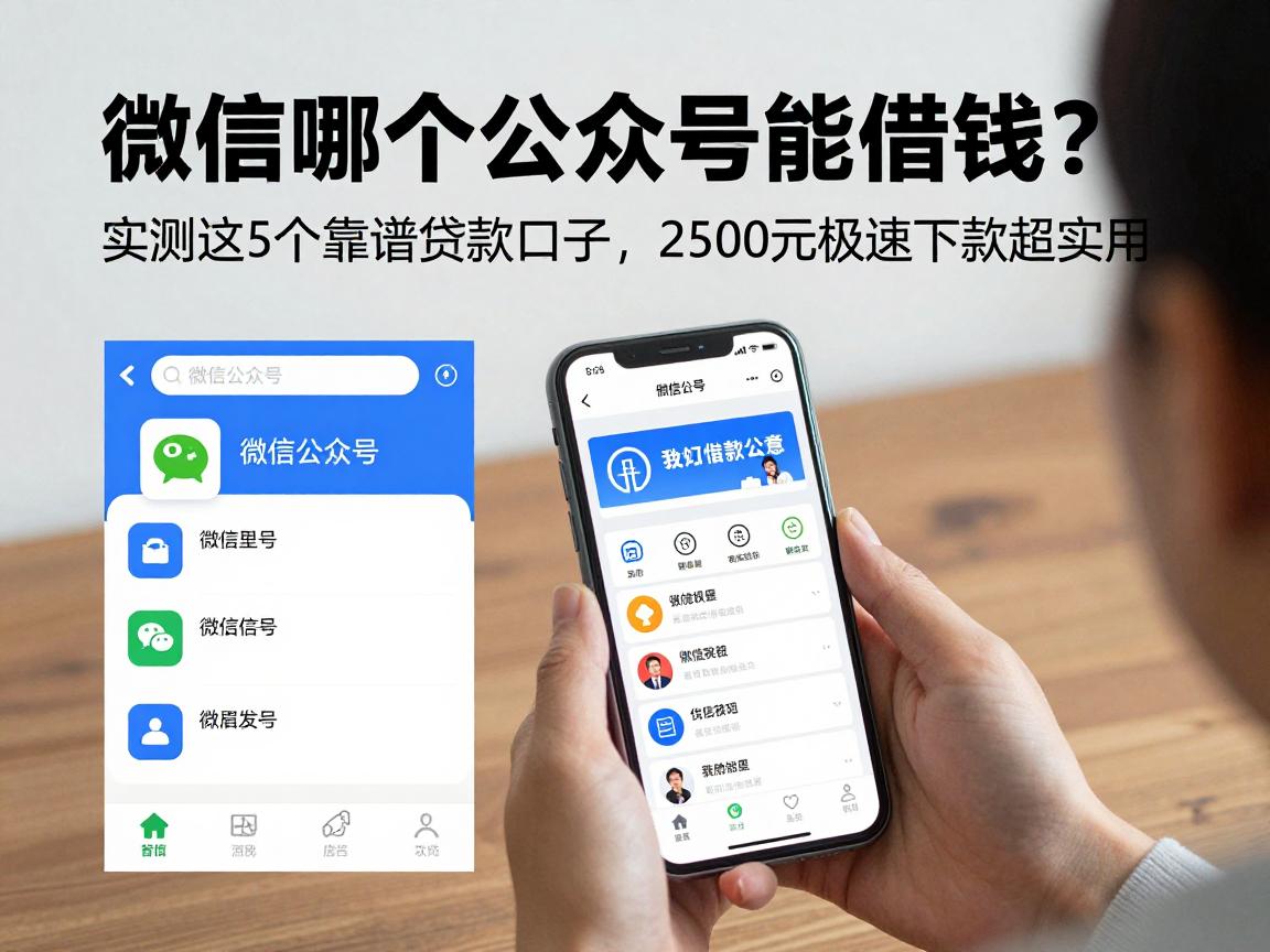 微信哪个公众号能借钱？实测这5个靠谱贷款口子，2500元极速下款超实用