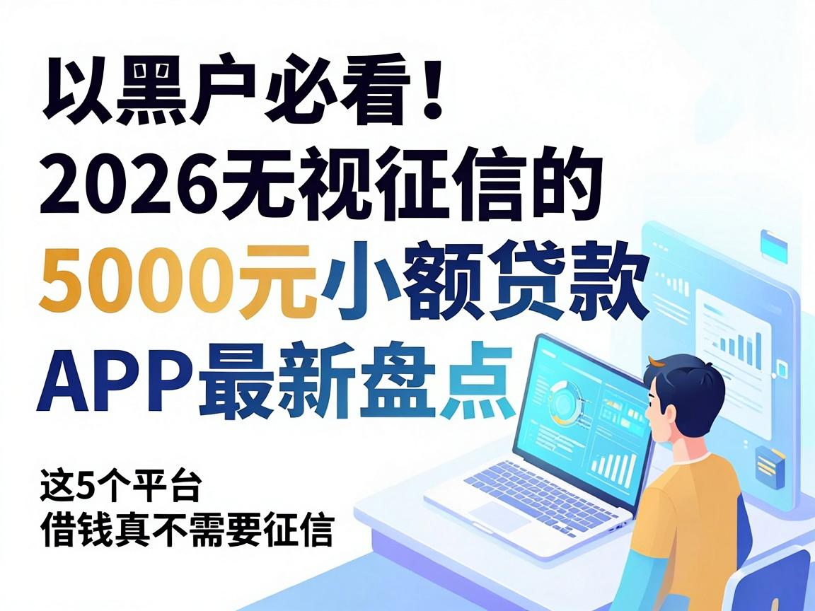 黑户必看！2026无视征信的5000元小额贷款APP最新盘点，这5个平台借钱真不需要征信