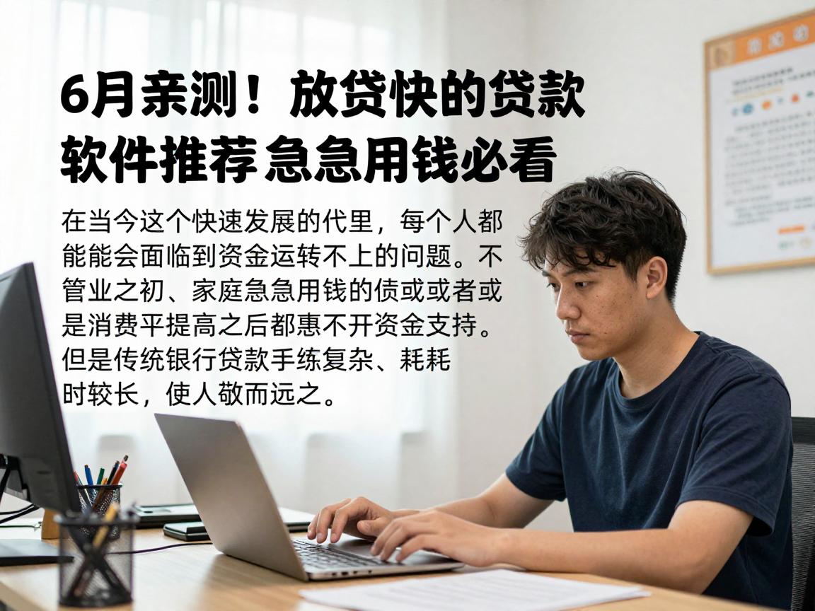 6月亲测！放贷快的贷款软件推荐，急用钱必看