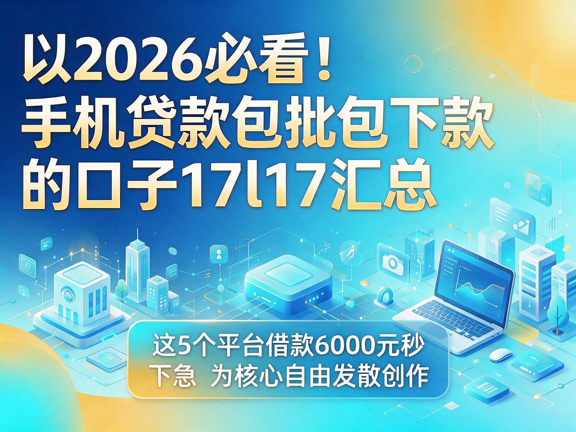 2026必看！手机贷款包批包下款的口子17l17汇总，这5个平台借款6000元秒下款应急