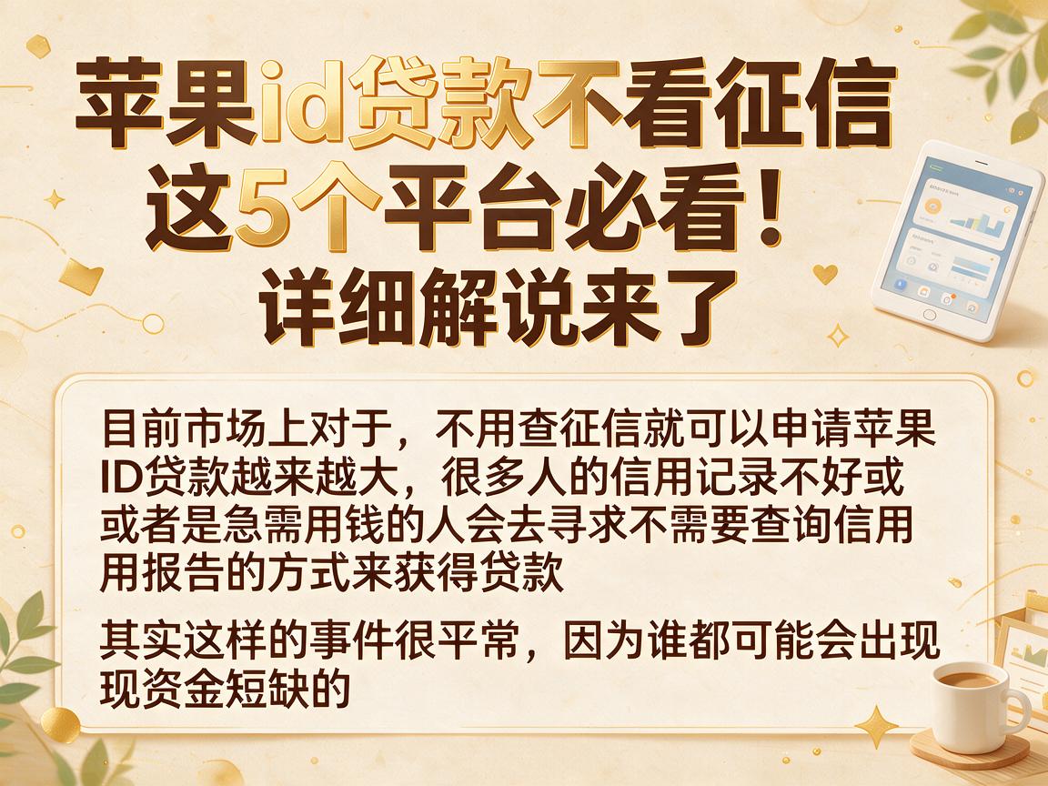 苹果id贷款不看征信这5个平台必看！详细解说来了