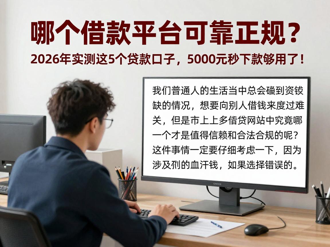 哪个借款平台可靠正规？2026年实测这5个贷款口子，5000元秒下款够用了！