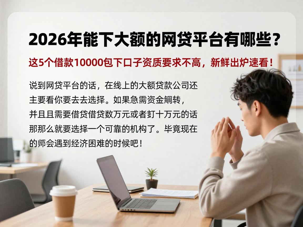 2026年能下大额的网贷平台有哪些？这5个借款10000包下口子资质要求不高，新鲜出炉速看！