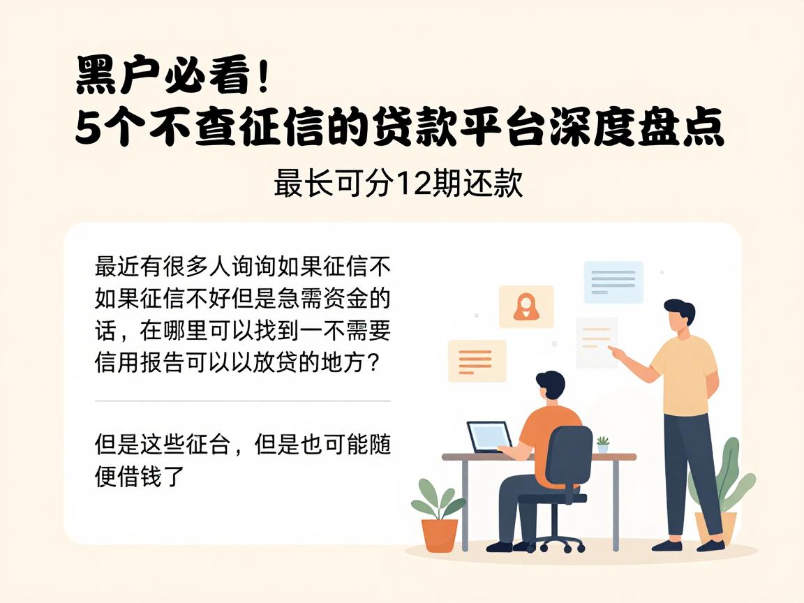 黑户必看！5个不查征信的贷款平台深度盘点，最长可分12期还款