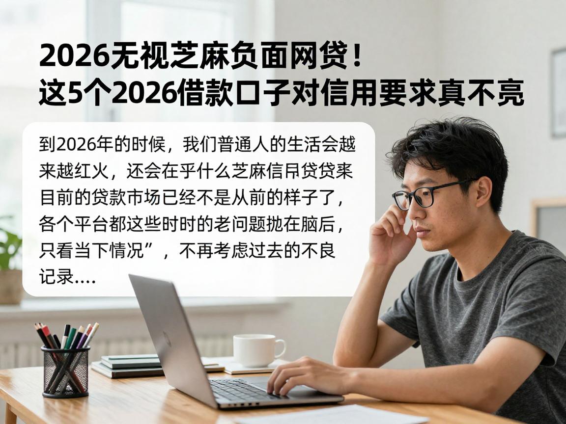 2026无视芝麻负面网贷！这5个2026借款口子对信用要求真不高
