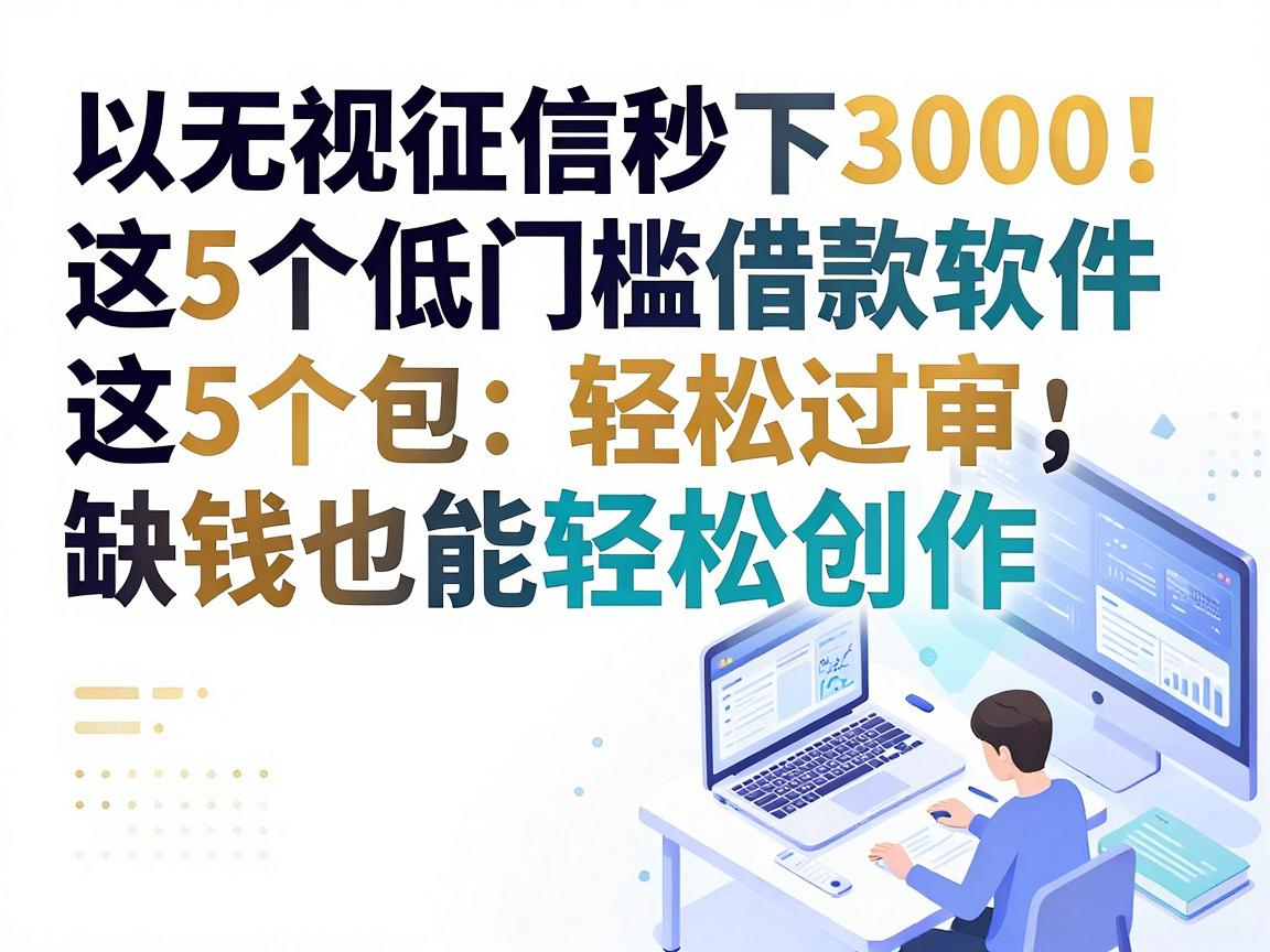 无视征信秒下3000！这5个低门槛借款软件，缺钱也能轻松过审