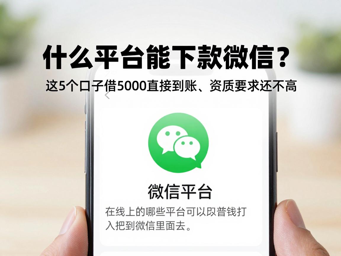 什么平台能下款到微信？2026多平台实测对比，这5个口子借5000直接到账、资质要求还不高