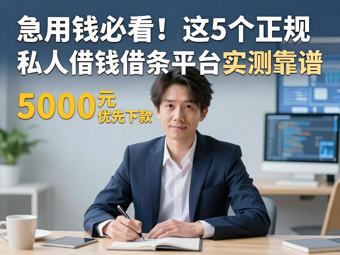急用钱必看！这5个正规私人借钱借条平台实测靠谱，5000元优先下款